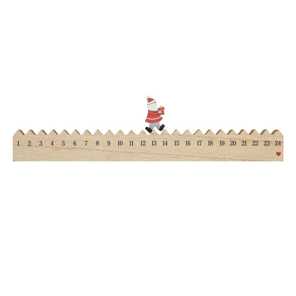 Holz-Kalender WALKING SANTA